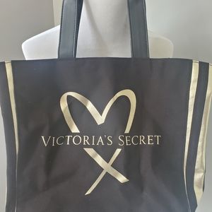 Victoria Secret Large Tote Bag Black Gold